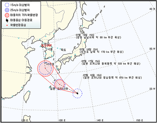 태풍 진로 예상도