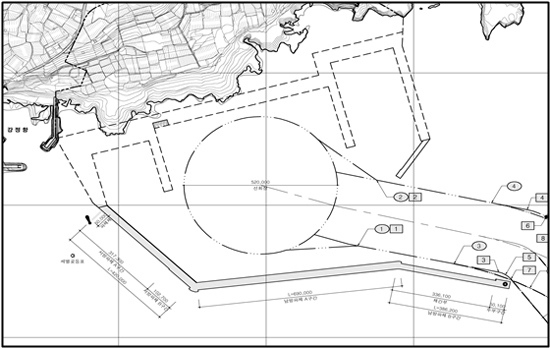 기본계획평면도 상 선회장 규모