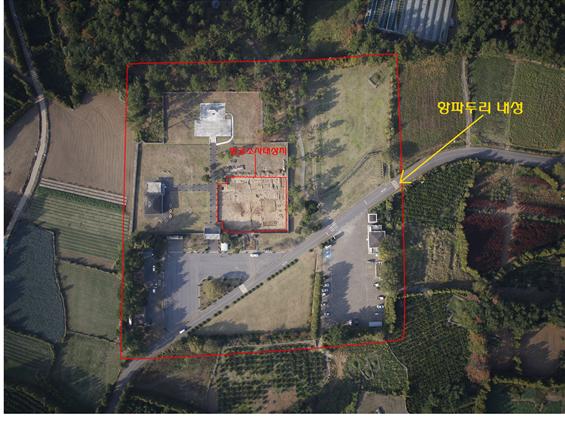 항파두성 발굴 항공사진