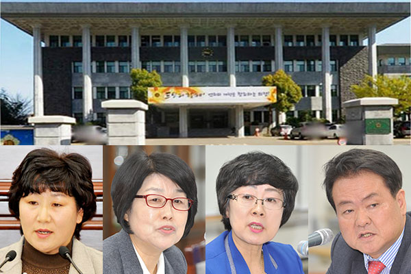 왼쪽부터 유진의, 김영보, 고태순, 김희현 제주도의회 의원.